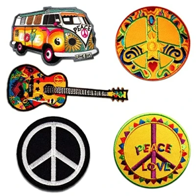 Immagine di Hippie Set 5 Pezzi Toppe termoadesive Patch Toppa ricamate