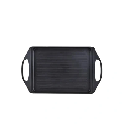 Immagine di San Ignacio Compact piastra per grill 24 x 26 cm alluminio fuso interno di Whitford in nero ed esterno vapore resistente con punto induzione
