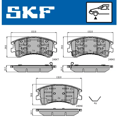 Immagine di SKF VKBP 80421 A Kit pastiglie freno con segnalatore acustico usura