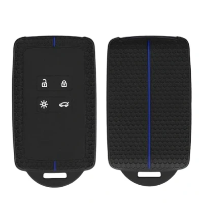 Immagine di kwmobile Custodia Coprichiave Compatibile con Renault 4 tasti Smart Key (solo Keyless Go) Cover Copri Telecomando Chiave Auto Chiavi Macchina nero/blu