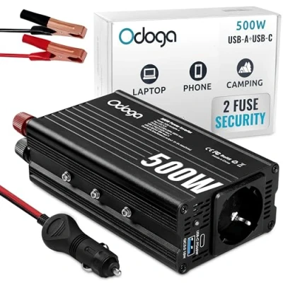 Immagine di Odoga Inverter 12v 220v Auto Convertitore 500W Adattatore Presa A Accendisigari Trasformatore per &amp; Camper con Porte USB e C da 3A