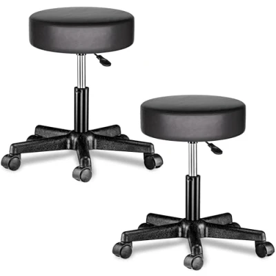 Immagine di CASARIA 2x Sgabelli in Similpelle Imbottita Girevole 360 Altezza Regolabile 46 60 cm Sedia Bar