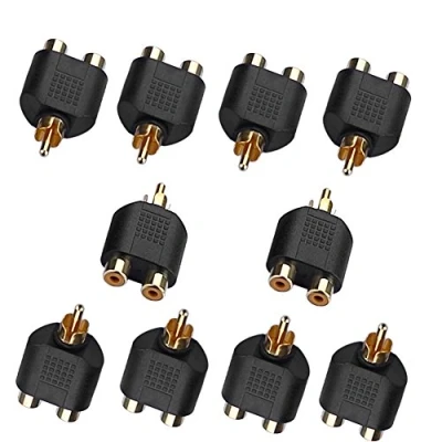 Immagine di SIENOC Adattatore sdoppiatore Y RCA AV Audio 1 Maschio a 2 Femmina 10pezzi