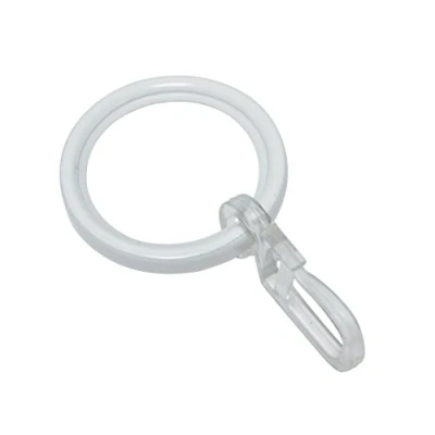 Immagine di Gardinia 11275 Anello per Tende con Inserti Scorrevoli, Metallo, Bianco, 3.4x3.4x0.1 cm, 10 unità