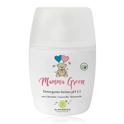 Immagine di Almagreen Detergente Intimo gravidanza e post parto antibatterico con pH 4.5, antisettico antimicotico neutro calendula tea tree oil, 250 ml