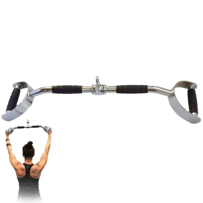 Immagine di MuscleForge® Barra a V Lunga 70 cm per Pull Down, LAT Machine, la muscolatura della Schiena, Il Bodybuilding, Canottaggio, con impugnature parallele