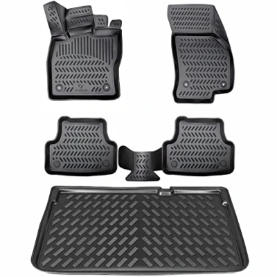 Immagine di ELMASLINE Set di tappetini in gomma 3D e vasca per bagagliaio Citroen C5 AirCROSS Crossover (fondo carico superiore)
