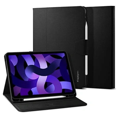 Immagine di Spigen Cover Liquid Air Folio Compatibile con iPad 6a Generazione 11 pollici M2 (2024), 5a 10.9 (2022) e 4a (2020) Nero
