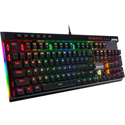 Immagine di Redragon K580 VATA RGB retroilluminato tastiera di gioco, 104 tasti con interruttori marrone, personalizzabile retroilluminato, 5 Macro a bordo e dedicato pannello controllo dei media
