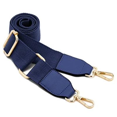 Immagine di Donne ampie borse a tracolla,cintura regolabile sostituzione borsa cinghia in pelle tela cinghie mutevole lunga per Crossbody (pelle blu)