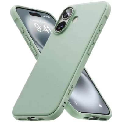 Immagine di Ringke Onyx Compatibile con Cover iPhone 16 Plus, Ottima Grip Antiscivolo Antiurto Perfetta Calza Custodia Robusta Mint