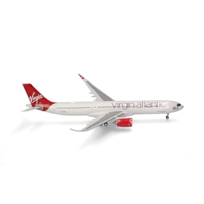 Immagine di Herpa modello di aereo Virgin Atlantic Airbus A330 900neo in scala 1:200 Snap Fit, pezzo da collezione, miniatura deco, statuetta con supporto plastica