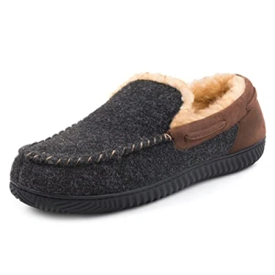 Immagine di RockDove Pantofole Uomo Hearthfire in Memory Foam Moc, 45EU, Nero