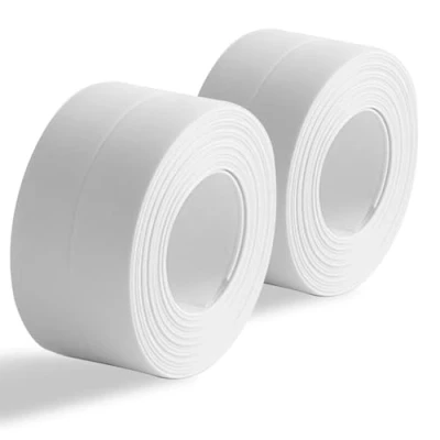 Immagine di 2 Rotoli Nastro Impermeabile Cucina e Bagno, Bordo Doccia Adesivo, Striscia Di Tenuta Per Vasca, Sigillante Autoadesivo Nastro, Caulk Lavello（bianco）