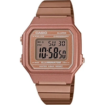 Immagine di Casio Orologio Quarzo Unisex, misura cassa 43.00mm con quadrante LCD Digitale e Cinturino Rosa in metallo B650WC 5AEF