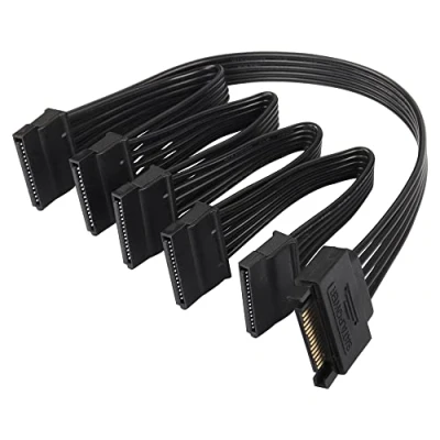 Immagine di Sinloon 15 Pin SATA Power Splitter Cavo adattatore 1 a 5 Seriale per HDD, SSD 、 Unità Ottiche