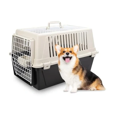 Immagine di Ferplast Trasportino Gatto, Cane Taglia Media Piccola, Cani e Gatti fino a 15 Kg, Tetto Apribile, con Cuscino Ciotola inclusi, 40 x 60 h 38 cm, ATLAS 30 OPEN Rigido, Nero