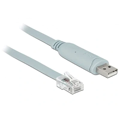 Immagine di Delock Cavo adattatore USB 2.0, seriale, 1 x RS232 RJ45 ST m, colore: Grigio