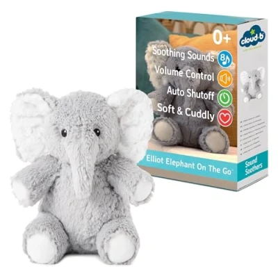 Immagine di Cloud b Macchina per suoni lenitivi in formato viaggio Animale Peluche 4 rumori bianchi Spegnimento automatico musicale ninna Elliot Elephant on the Go