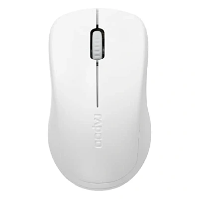 Immagine di Rapoo mouse wireless silenzioso 1680 2.4 GHz computer 1000 DPI sensore 12 mesi durata batteria ergonomico per PC e Mac bianco