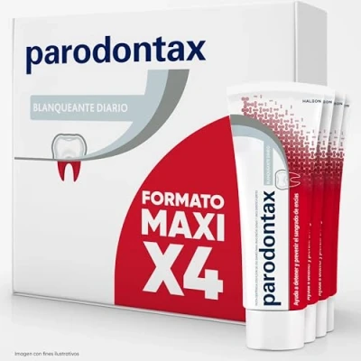 Immagine di Parodontax Dentifricio sbiancante aiuta a prevenire e fermare il sanguinamento delle gengive, dentale quotidiano, confezione da 4 x 75 ml