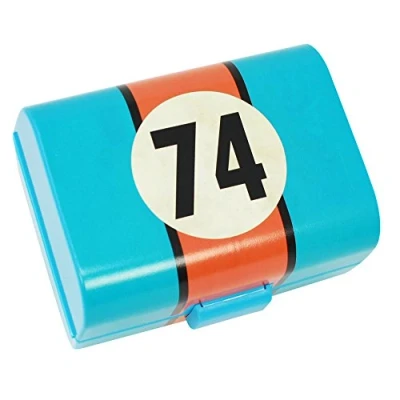 Immagine di com four® Lunch Box &quot;74&quot; in Stile Vintage Pranzo con 3 Scomparti Porta Merenda per Scuola e Tempo Libero 17 x 13 10 cm (01 pezzi &quot;74&quot;)