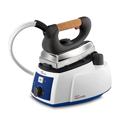 Immagine di Polti Vaporella 515 Pro, Ferro da Stiro a Vapore con Caldaia, Tappo di Sicurezza, Pressione Caldaia Max 3,5 Bar, Capacità 0,9 L, Regolazione Vapore, Bianco e Blu