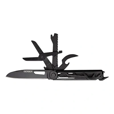 Immagine di Coltello Tascabile Gerber con 7 Funzioni, Multiutensile Lama Liscia, Forbici e Sega, Armbar Scout, Nero/Verde, Acciaio Inossidabile/Alluminio, 1064404