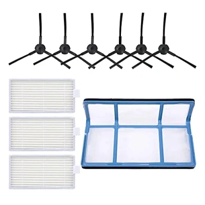 Immagine di Filtro Spazzola Pezzi di Ricambio Accessori Set per Aspirapolvere Robot ILIFE ZACO V3 V3s V5 V5s PRO (6 Spazzole Laterali + 3 Filtri HEPA 1 Primario)