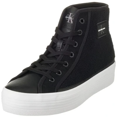 Immagine di Calvin Klein Jeans Bold Vulc FLATF High T ML FAD YW0YW01320, Sneaker vulcanizzate Donna, Nero (Black/Bright White), 38 EU