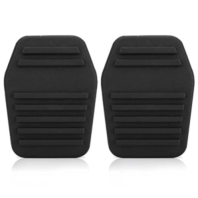 Immagine di Qiilu 1 Paio di Copertura in Gomma dei pedali Copricerchi per Piedi Pedale Pad Rubbers Pair Brake And Clutch Transit MK6 e MK7 2000 2014 Nero