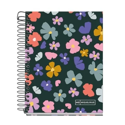 Immagine di Miquelrius taccuino A6, a quadretti da 5 mm, copertina rigida, A6 con 120 fogli microforati, 4 colori per organizzare, carta extra opaca 70 g/m², senza trapani