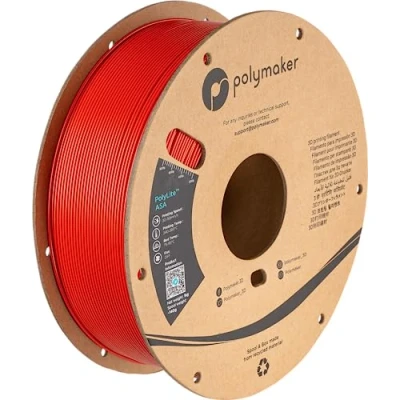 Immagine di Polymaker PF01004 PolyLite Filamento per stampante 3D ASA resistente ai raggi uv, agli agenti atmosferici, al calore 1.75 mm 1000 g Rosso