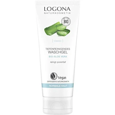 Immagine di LOGONA Naturkosmetik Gel detergente vitalizzante, pulisce in profondità i pori e nutre già durante l&#039;applicazione, rinfrescante sensazione sulla pelle, vegana, 100 ml