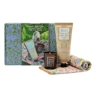 Immagine di William Morris At Home Forest Bathing Refresh &amp; Reset Bathtime Set Candela 30 g, bagnoschiuma 100 ml, asciugamano viso
