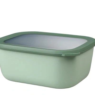 Immagine di Mepal Multi Bowl Cirqula Rectangular Contenitori Plastica con Coperchio Adatto come Contenitore Ermetico per Frigo, Microonde, Congelatore da Portata Ciotole Cucina 3000 ml Nordic Sage
