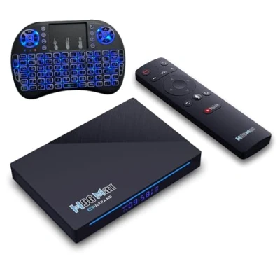 Immagine di Android TV Box, H96 MAX RK3566 11.0 Box 8GB RAM 64GB ROM 2.4G/5GHz WiFi 1000M LAN Supporto HEVC H26 4K HDR con tastiera i8