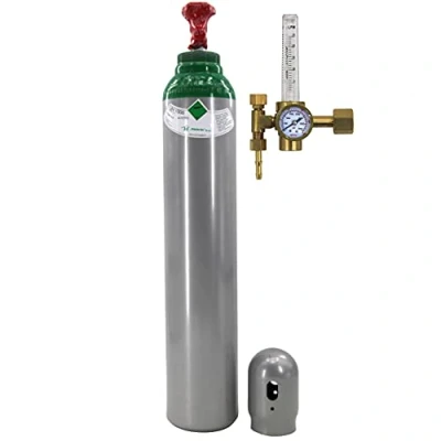 Immagine di Bombola di gas con regolatore 4.8 Argon (100%) saldatura 8 litri TIG/WIG MIG incl. rotametro