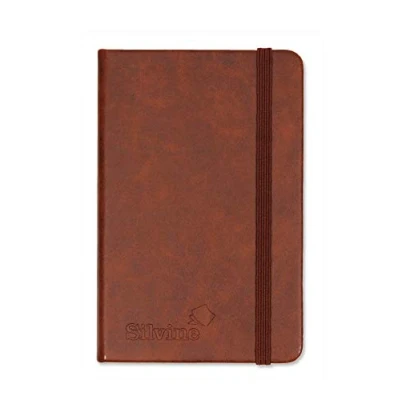 Immagine di Silvine Quaderno A6 Executive Soft Feel Tan. 160 pagine (80 fogli) a righe da 7 mm finto Rif. 196TN