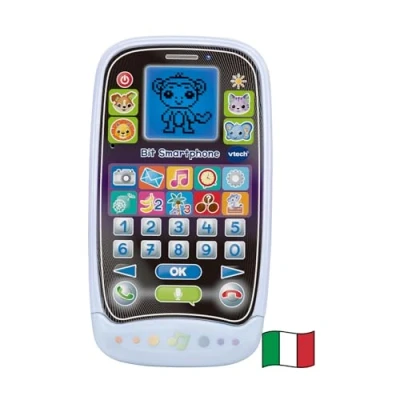 Immagine di VTech Bit Smartphone, Telefono Educativo per Bambini, 10 Giochi e Attività, Smartphone Bambini con Riconoscimento Vocale Display Retroilluminato, Lingua Italiana, Batterie Incluse, 2 6 Anni