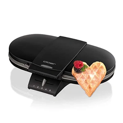 Immagine di Cloer 1320 Doppia Piastra per Waffle 2 Classici, 1200 W, dimensione di cialda 15,5 cm, spia controllo, corpo in metallo verniciato nero