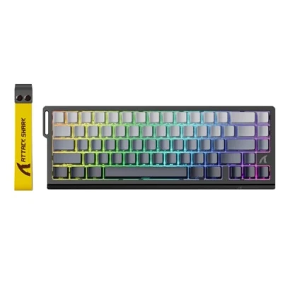 Immagine di ATTACK SHARK X68 HE Tastiera Rapid Trigger 8000Hz, Gaming RGB Cablata al 60% con Precisione RT di 0,01mm, Switch Magnetici, Attuazione Regolabile, Snap Tap, per PC/Mac, Luce Luna
