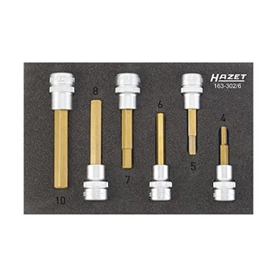 Immagine di HAZET 163 302/6 Set bussole 6 Ad esagono incassato Safety Insert System Quadrato