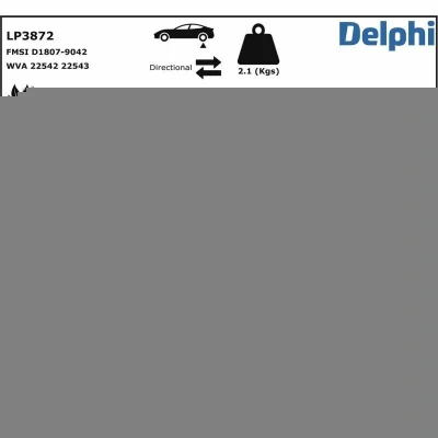 Immagine di DELPHI LP3872 Kit pastiglie freno con contatto segnalazione usura foglio adesivo accessori