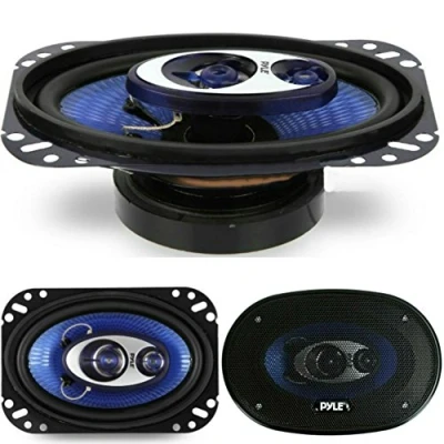 Immagine di COPPIA DI ALTOPARLANTI O DIFFUSORI OVALI 4&quot; X 6&quot; 10 CM 15 PYLE PL463BL BLU 240 WATT RMS 480 MAX A 3 VIE TRIASSIALI AUTO