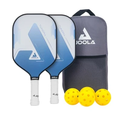Immagine di JOOLA Set Pickleball Blue Lightning, Include 2 Racchette, 4 Palline e una Borsa, Ideale per Giocatori Occasionali, Tundra, 7 Pezzi