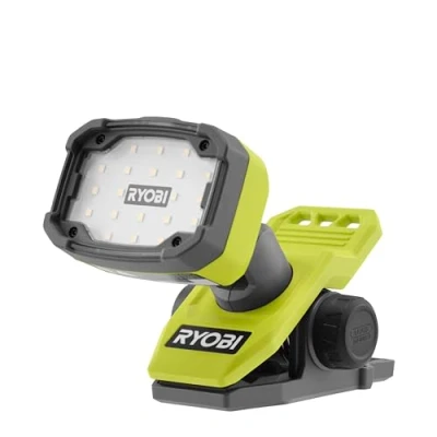 Immagine di RYOBI Lampada a morsetto 4 V USB al litio, 3 intensità: 750/250/75 lumen, testa orientabile su/giù e destra/sinistra, compatibile LINK (venduta senza batteria) RLC4 0