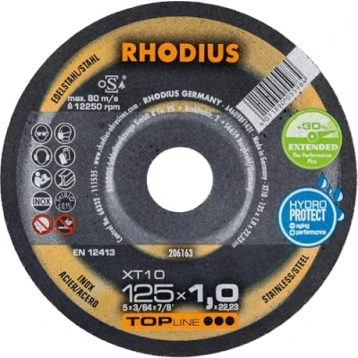Immagine di RHODIUS KS Tools 206163 Disco da taglio per VA D.125 mm, spessore 1 foro 22,2 mm