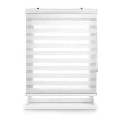 Immagine di Blindecor Vela tenda a rullo in doppio strato notte e giorno con cassonetto alluminio Bianco sporco, per interne 180 x cm (Larghezza Altezza) Dimensioni del tessuto 177 175