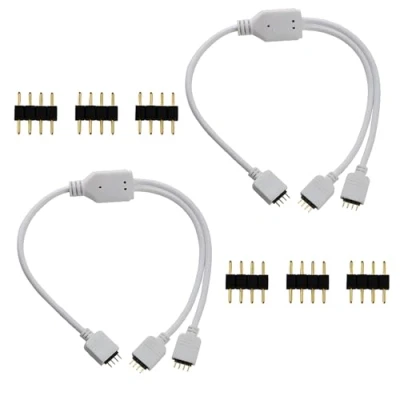 Immagine di CESFONJER LED 4 pin Connettore Cavo Splitter, Y 1to2 Sdoppiatore per Color Cambiando Strip (2 Pezzi)